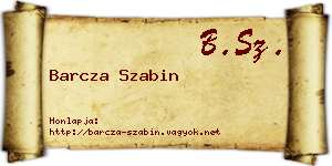 Barcza Szabin névjegykártya