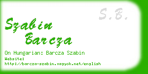szabin barcza business card